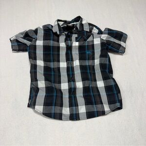 Tony Hawk Black and Blue Plaid Button Down Shirt